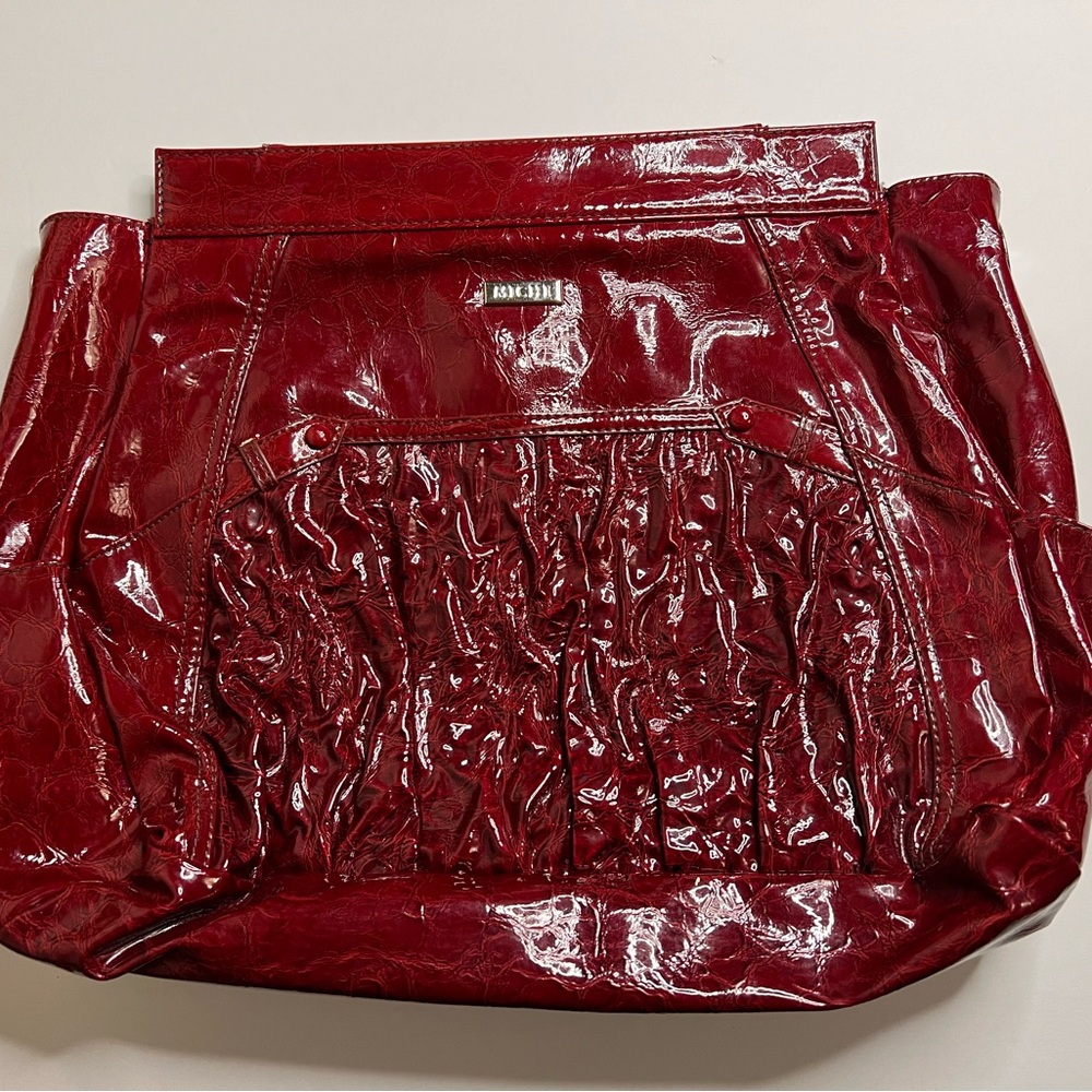 Miche Adrianna red Prima‎ interchangeable patent leather shell bag handbag